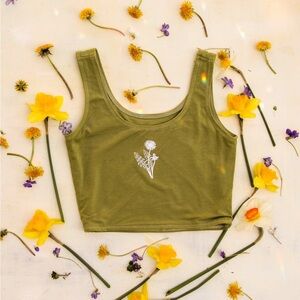 Purusha People dandelion phases yoga crop top, size L